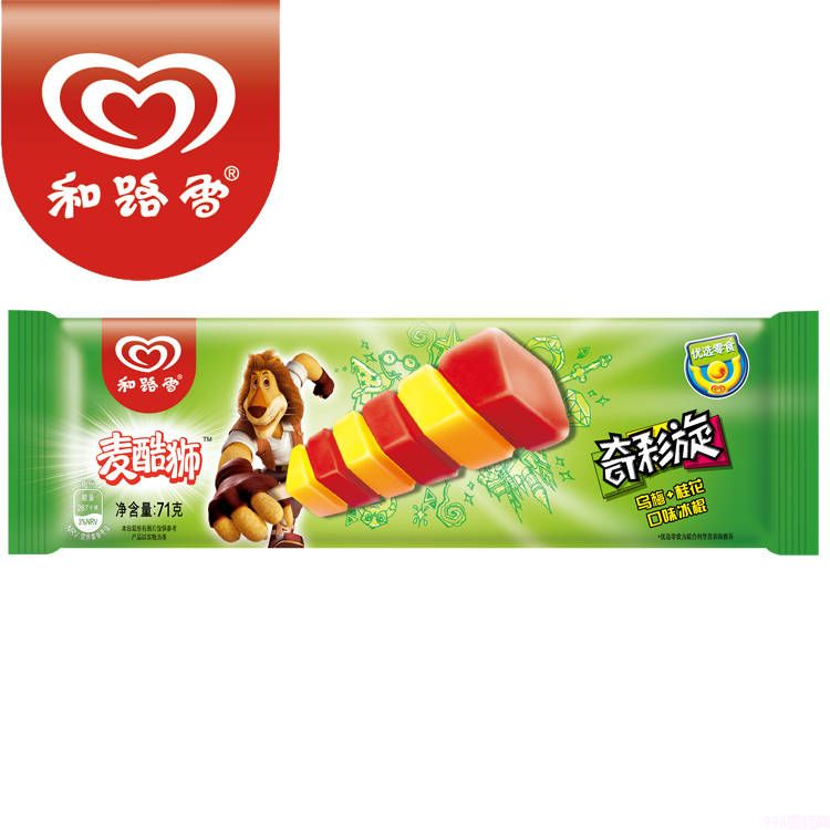 和路雪麦酷狮奇彩旋乌梅+桂花口味冰棍批发 71g 40支(1)