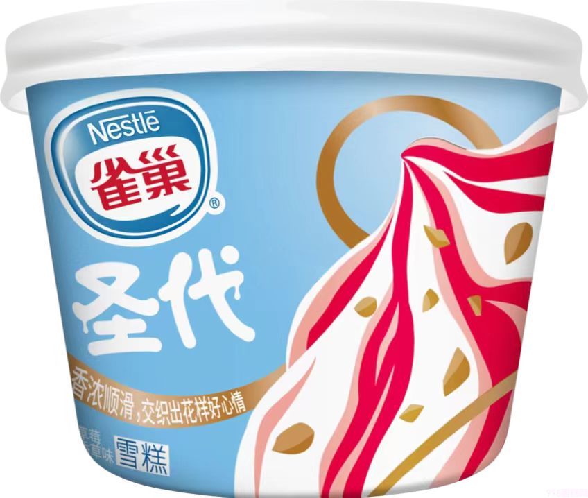 雀巢圣代杯草莓香草味雪糕批发 111g 12杯