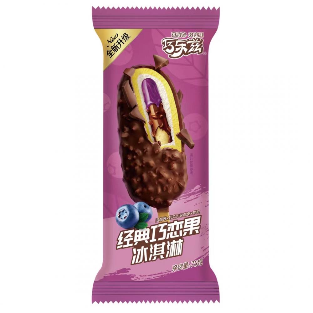 伊利 巧乐兹 经典巧恋果蓝莓酱巧克力脆皮口味 雪糕冰淇淋冰激凌 75g 40支