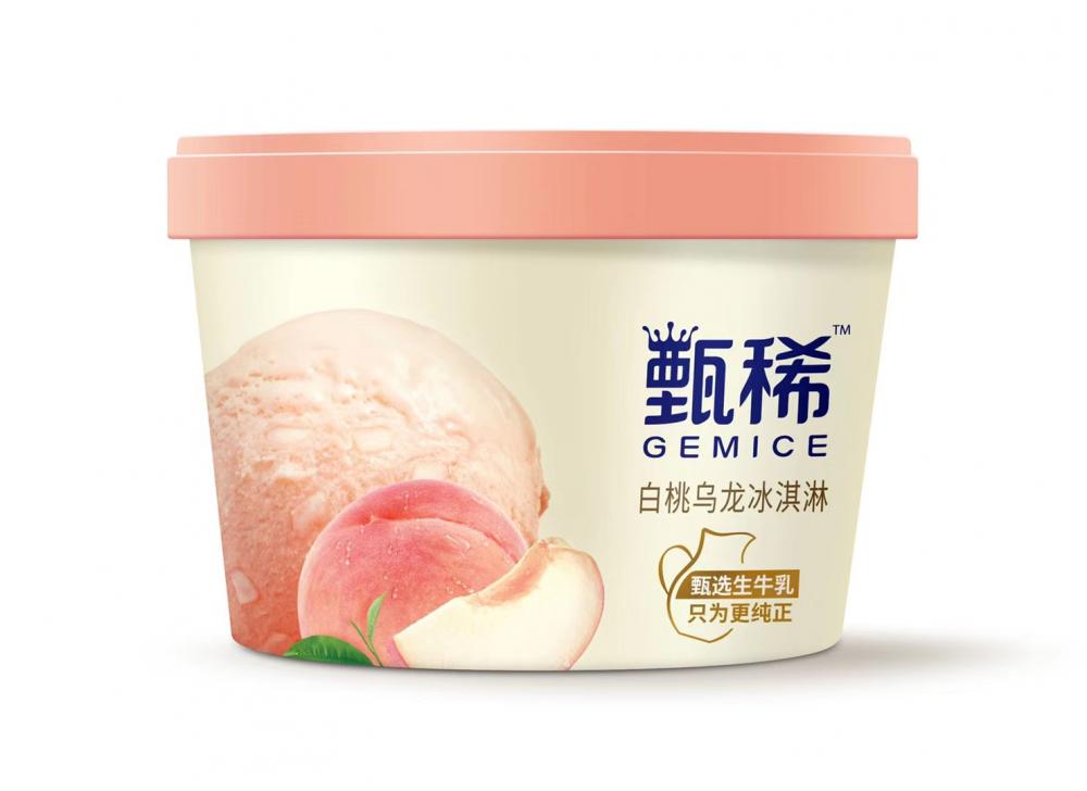 伊利甄稀杯李现同款杯装冰淇淋白桃乌龙网红雪糕冷饮92g 16杯