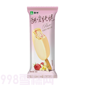 蒙牛酷爱纯脆草莓味脆皮雪糕批发 56g 40支